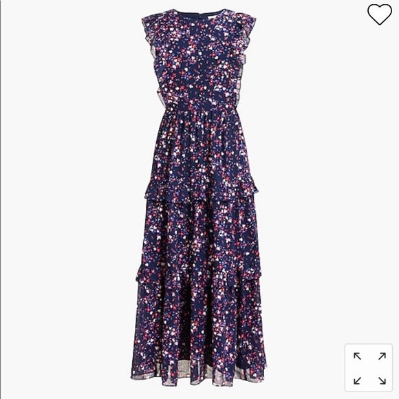 J.Crew Factory womens sleeveless floral ruffle tiered maxi dress NWT. - Picture 2 of 11